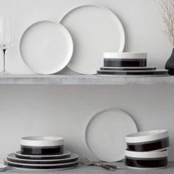 ColorStax Stripe 20 fl.oz Black Porcelain 6" Stax Cereal Bowls Set of 4 by Noritake -Cheap Noritake Store black noritake bowls g025 200d 44 1000