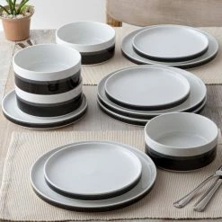 ColorStax Stripe 20 fl.oz Black Porcelain 6" Stax Cereal Bowls Set of 4 by Noritake -Cheap Noritake Store black noritake bowls g025 200d fa 1000