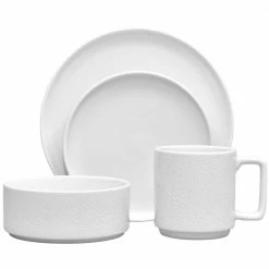 Colortex Stone White Porcelain 4-Piece Place Setting (Service for 1) by Noritake