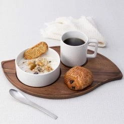 Kona Wood 16.75 in x 10.75 in Dark Wood Serving Tray, Wave Shape by Noritake -Cheap Noritake Store blonde wood noritake serving trays w001 693 4f 1000