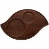 Kona Wood 16.75 in x 10.75 in Dark Wood Serving Tray, Wave Shape by Noritake