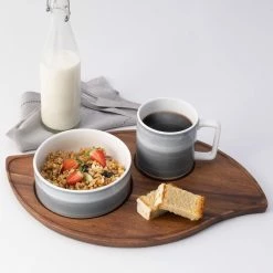 Kona Wood 16.75 in x 10.75 in Dark Wood Serving Tray, Wave Shape by Noritake -Cheap Noritake Store blonde wood noritake serving trays w001 693 76 1000