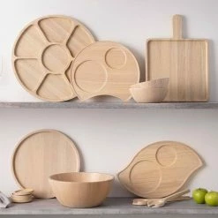 Hammock Wood 16.75 in x 10.75 in Blonde Wood Serving Tray, Wave Shape by Noritake -Cheap Noritake Store blonde wood noritake serving trays w002 693 31 1000