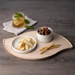 Hammock Wood 16.75 in x 10.75 in Blonde Wood Serving Tray, Wave Shape by Noritake -Cheap Noritake Store blonde wood noritake serving trays w002 693 4f 1000