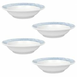 Blue Hammock 5 (fl.oz.) Blue and White Porcelain Fruit Bowl 5-1/2 in., (Set of 4) by Noritake