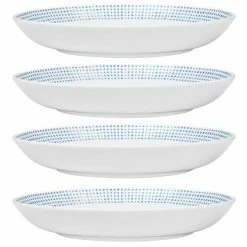 Blue Hammock 29 (fl.oz.) Blue and White Porcelain 9-3/4 in., Dinner Bowl (Set of 4) by Noritake