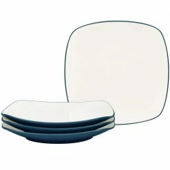 Colorwave Blue Stoneware Square Dinner Plate 10-3/4 in. (Set of 4) by Noritake