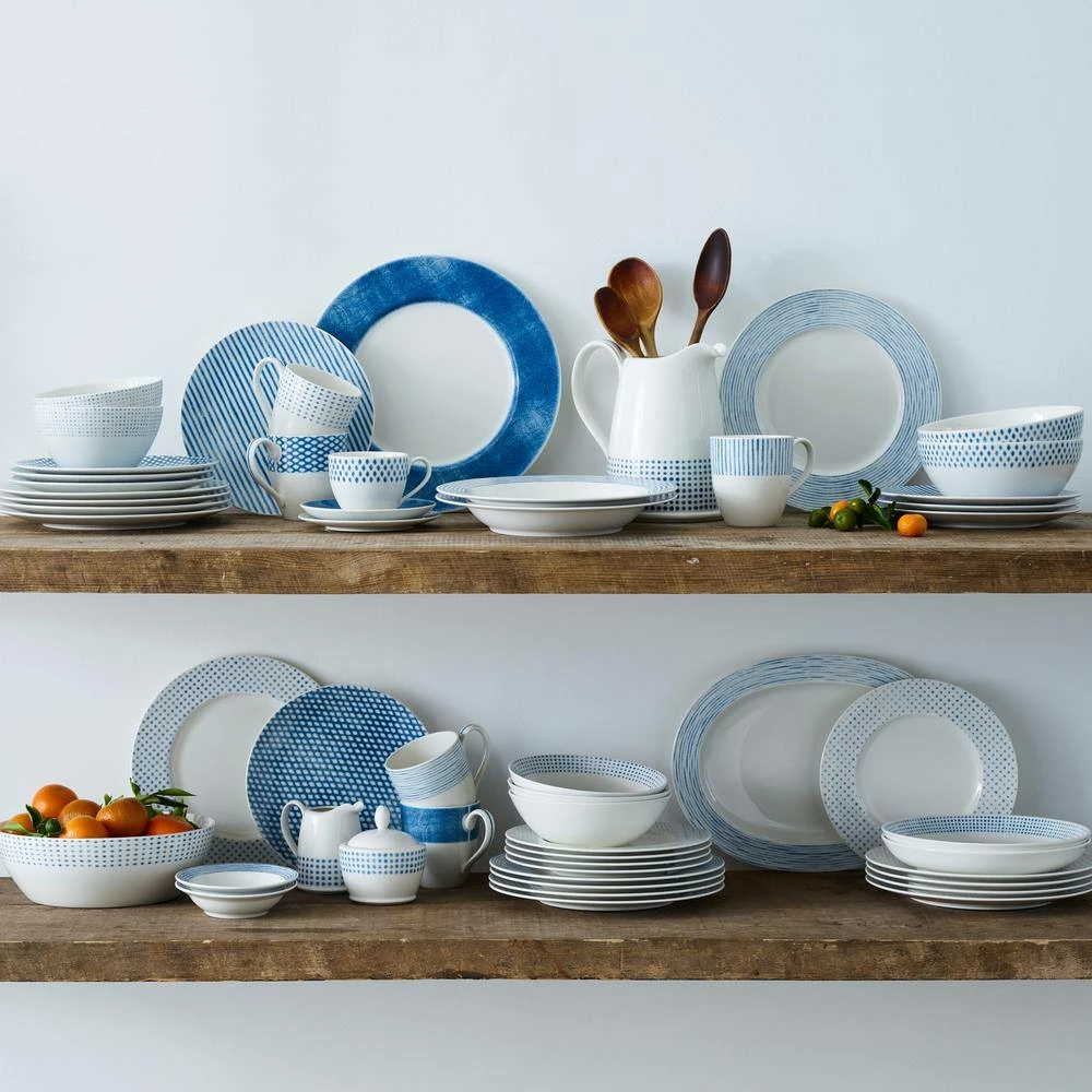 Blue/White Hammock Porcelain Dots Coupe Dinner Plate 11 in. by Noritake 5 Blue/White Hammock Porcelain Dots Coupe Dinner Plate 11 in. by Noritake - Image 5