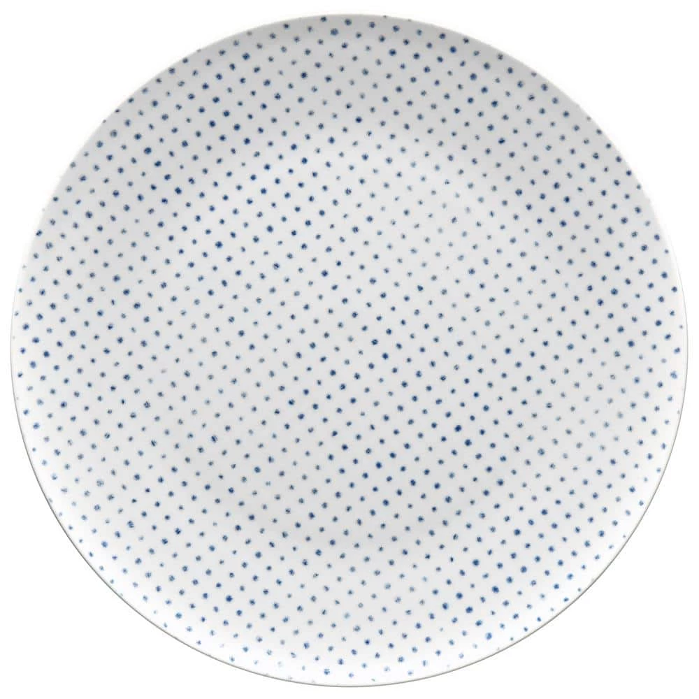 Blue/White Hammock Porcelain Dots Coupe Dinner Plate 11 in. by Noritake 1 Blue/White Hammock Porcelain Dots Coupe Dinner Plate 11 in. by Noritake