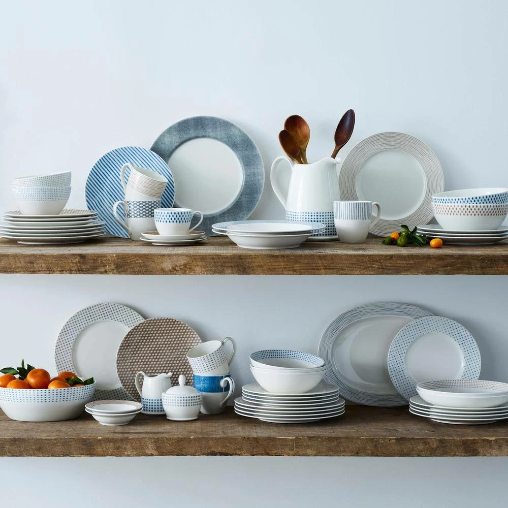 Blue/White Hammock Porcelain Dots Coupe Dinner Plate 11 in. by Noritake 6 Blue/White Hammock Porcelain Dots Coupe Dinner Plate 11 in. by Noritake - Image 6