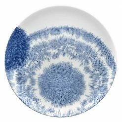 Aozora Blue/White Porcelain Coupe Dinner Plate 11 in. by Noritake