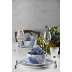 Aozora Blue/White Porcelain 12-Piece Dinnerware Set (Service for 4) by Noritake -Cheap Noritake Store blue noritake dinnerware sets g012 hp12a 1f 1000