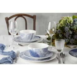 Aozora Blue/White Porcelain 12-Piece Dinnerware Set (Service for 4) by Noritake -Cheap Noritake Store blue noritake dinnerware sets g012 hp12a 4f 1000
