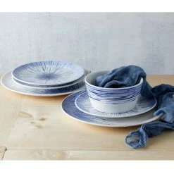 Hanabi Blue/White Porcelain 12-PieceDinnerware Set (Service for 4) by Noritake -Cheap Noritake Store blue noritake dinnerware sets g013 hp12a 44 1000