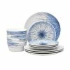 Hanabi Blue/White Porcelain 12-PieceDinnerware Set (Service for 4) by Noritake