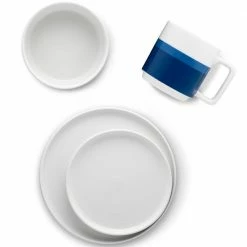 ColorStax Stripe Blue Porcelain Stax 4-Piece Place Setting Service for 1 by Noritake -Cheap Noritake Store blue noritake dinnerware sets g026 04b 4f 1000