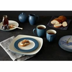 Colorwave Blue Stoneware Rim Salad Plate 8-1/4 in. (Set of 4) by Noritake -Cheap Noritake Store blue noritake salad plates dessert plates 8484 605d 4f 1000