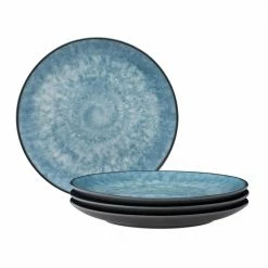 8.25 in., Color Kraft Essence Coupe Salad Plates Azurite Stoneware (Set of 4) by Noritake