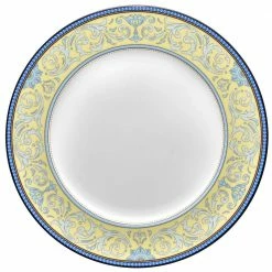Menorca Palace Blue/Yellow White Bone China Dinner Plate 10-3/4 in. (Set of 4) by Noritake -Cheap Noritake Store blue yellow noritake dinner plates 4964 406d fa 1000