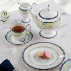 Menorca Palace 5-Piece Formal blue/yellow Bone China Dinnerware Set (Service for 1) by Noritake -Cheap Noritake Store blue yellow noritake dinnerware sets 4964 05e 31 1000