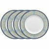 Menorca Palace Blue/Yellow White Bone China Accent Plate 9 in. (Set of 4) by Noritake