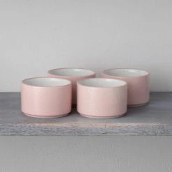 Colortex Stone 3-3/4 in. 9 fl.oz Blush Pink Porcelain Mini Bowls (Set of 4) by Noritake -Cheap Noritake Store blush noritake bowls g014 776d 1f 1000