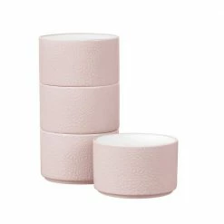 Colortex Stone 3-3/4 in. 9 fl.oz Blush Pink Porcelain Mini Bowls (Set of 4) by Noritake