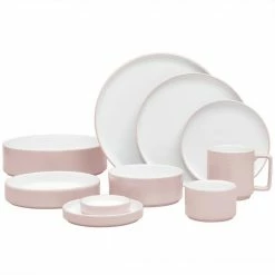 Colortex Stone Blush Porcelain 4-Piece Place Setting (Service for 1) by Noritake -Cheap Noritake Store blush noritake dinnerware sets g014 04b 1f 1000