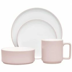 Colortex Stone Blush Porcelain 4-Piece Place Setting (Service for 1) by Noritake