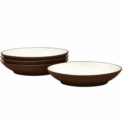 Colorwave 35 (fl.oz.) Chocolate Brown Stoneware Coupe Pasta Bowl 9 in. (Set of 4) by Noritake