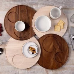 Kona Wood 13 in x 11.75 in Dark Wood Serving Tray, Crescent Shape by Noritake -Cheap Noritake Store dark wood noritake serving trays w001 692 44 1000