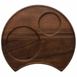 Kona Wood 13 in x 11.75 in Dark Wood Serving Tray, Crescent Shape by Noritake