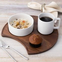 Kona Wood 13 in x 11.75 in Dark Wood Serving Tray, Crescent Shape by Noritake -Cheap Noritake Store dark wood noritake serving trays w001 692 76 1000