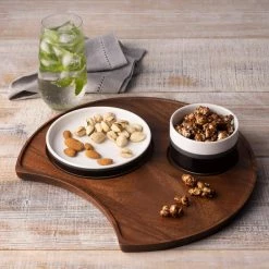 Kona Wood 13 in x 11.75 in Dark Wood Serving Tray, Crescent Shape by Noritake -Cheap Noritake Store dark wood noritake serving trays w001 692 fa 1000