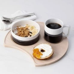 Hammock Wood 13 in x 11.75 in Blonde Wood Serving Tray, Crescent Shape by Noritake -Cheap Noritake Store dark wood noritake serving trays w002 692 1f 1000