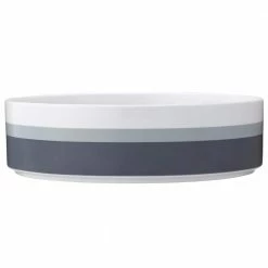 Stax Stripe 10 in. Dia 67 fl. oz. Gray Color Porcelain Round Vegetable Serving Bowl by Noritake