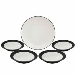 Colorwave Graphite Black Stoneware 5-Piece Pasta Bowl Set by Noritake