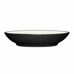 Colorwave Graphite Black Stoneware Coupe Pasta Bowl 9 in., 35 oz. by Noritake