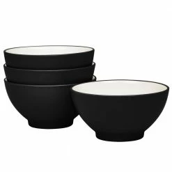Colorwave 20 (fl.oz.) Graphite Black Stoneware Rice Bowl 5-3/4 in. (Set of 4) by Noritake