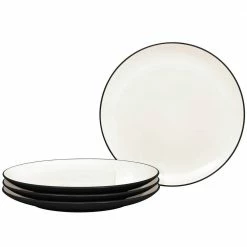 Colorwave Graphite Black Stoneware Coupe Dinner Plate 10-1/2 in. (Set of 4) by Noritake