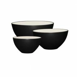 Colorwave Graphite Black Stoneware 3-Piece Bowl Set (sm, med, lrg) by Noritake