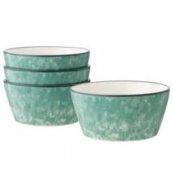 ColorKraft Essence 25 fl.oz Jade (Green) Stoneware 6" Cereal Bowls Set of 4 by Noritake