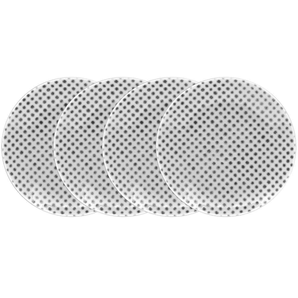 Grey/White Hammock Porcelain Dots Coupe Appetizer Plate 6-1/2 in. (Set of 4) by Noritake 1 Grey/White Hammock Porcelain Dots Coupe Appetizer Plate 6-1/2 in. (Set of 4) by Noritake