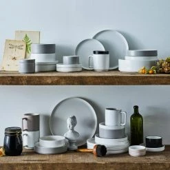 Colortex Stone Grey Porcelain Deep Plate 7-1/2 in. (Set of 4) by Noritake -Cheap Noritake Store grey noritake salad plates dessert plates g008 560d 1f 1000