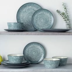ColorKraft Essence Onyx (Gray) Stoneware 12-Piece Dinnerware Set (Service for 4) by Noritake -Cheap Noritake Store grey white noritake dinnerware sets 5117 12e 1f 1000