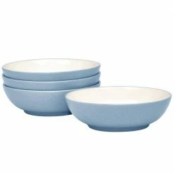 Colorwave 7 in. 22 fl.oz Ice Light Blue Stoneware Cereal Bowl/Soup Bowl (Set of 4) by Noritake