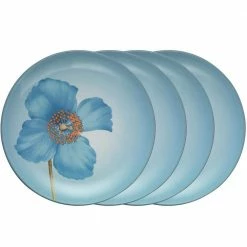 Colorwave Ice Light Blue Stoneware Blue Poppy Accent Plate 8-1/4 in. (Set of 4) by Noritake