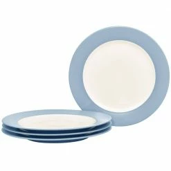 Colorwave Ice Light Blue Stoneware Rim Dinner Plate 11 in. (Set of 4) by Noritake