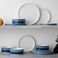 ColorStax Ombre 20 fl.oz Indigo Blue Porcelain 6" Stax Cereal Bowls Set of 4 by Noritake -Cheap Noritake Store indigo noritake bowls g022 200d 4f 1000