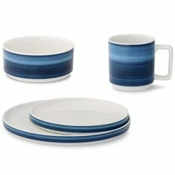 ColorStax Ombre Indigo Blue Porcelain Stax 4-Piece Place Setting Service for 1 by Noritake -Cheap Noritake Store indigo noritake dinnerware sets g022 04b 44 1000
